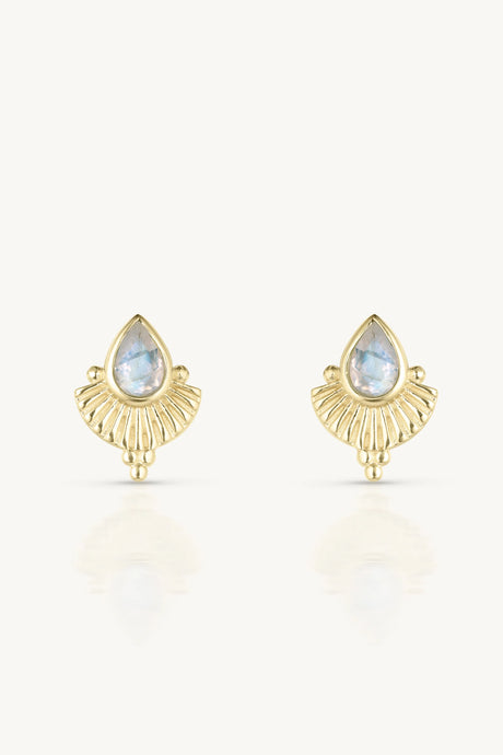 TONI MAY VENUS MOONSTONE EARRINGS - GOLD