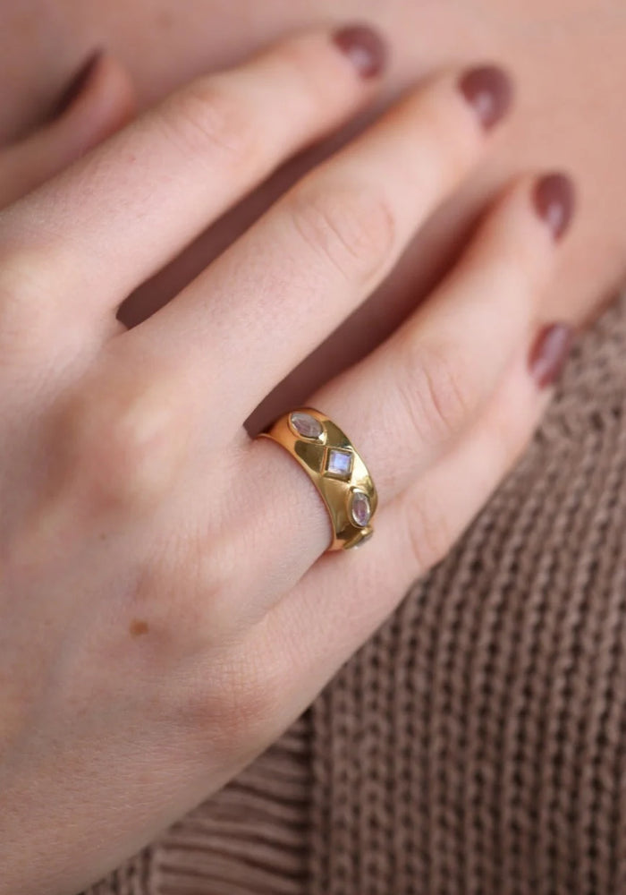 TONI MAY CORONET RING - MOONSTONE/GOLD