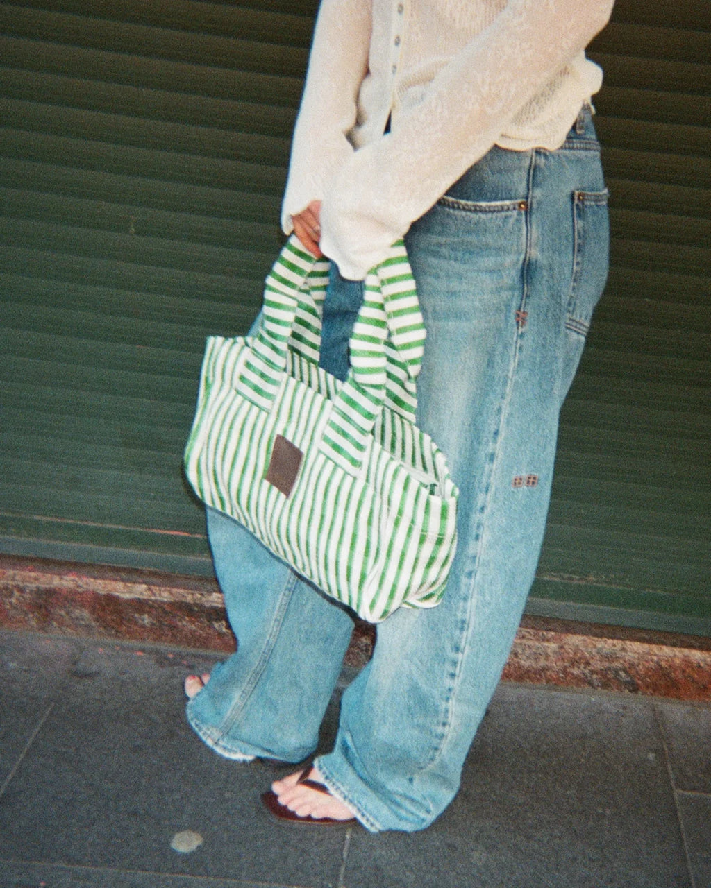 EAU BAGS EAST WEST TOTE - VERT PRINT