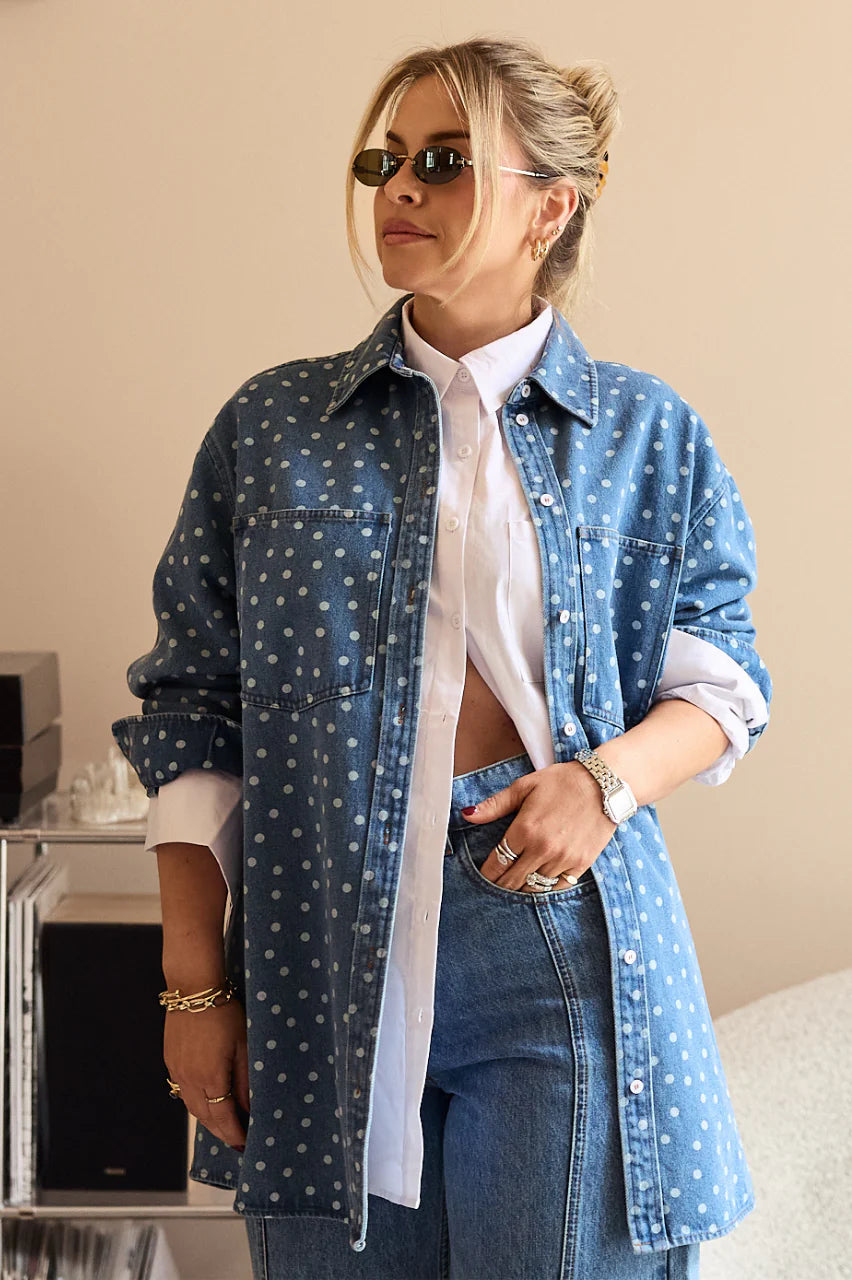 FEATHER + NOISE VIOLET SHIRT - DENIM SPOT