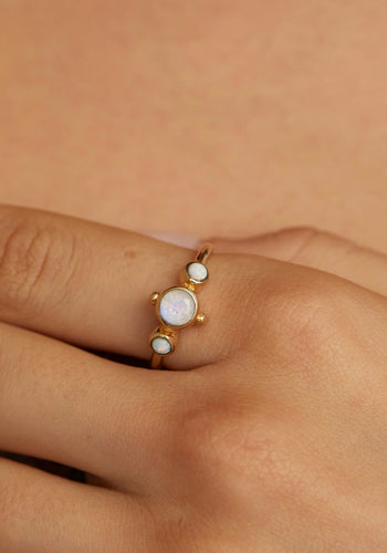 TONI MAY CORA MOONSTONE & OPAL RING - GOLD