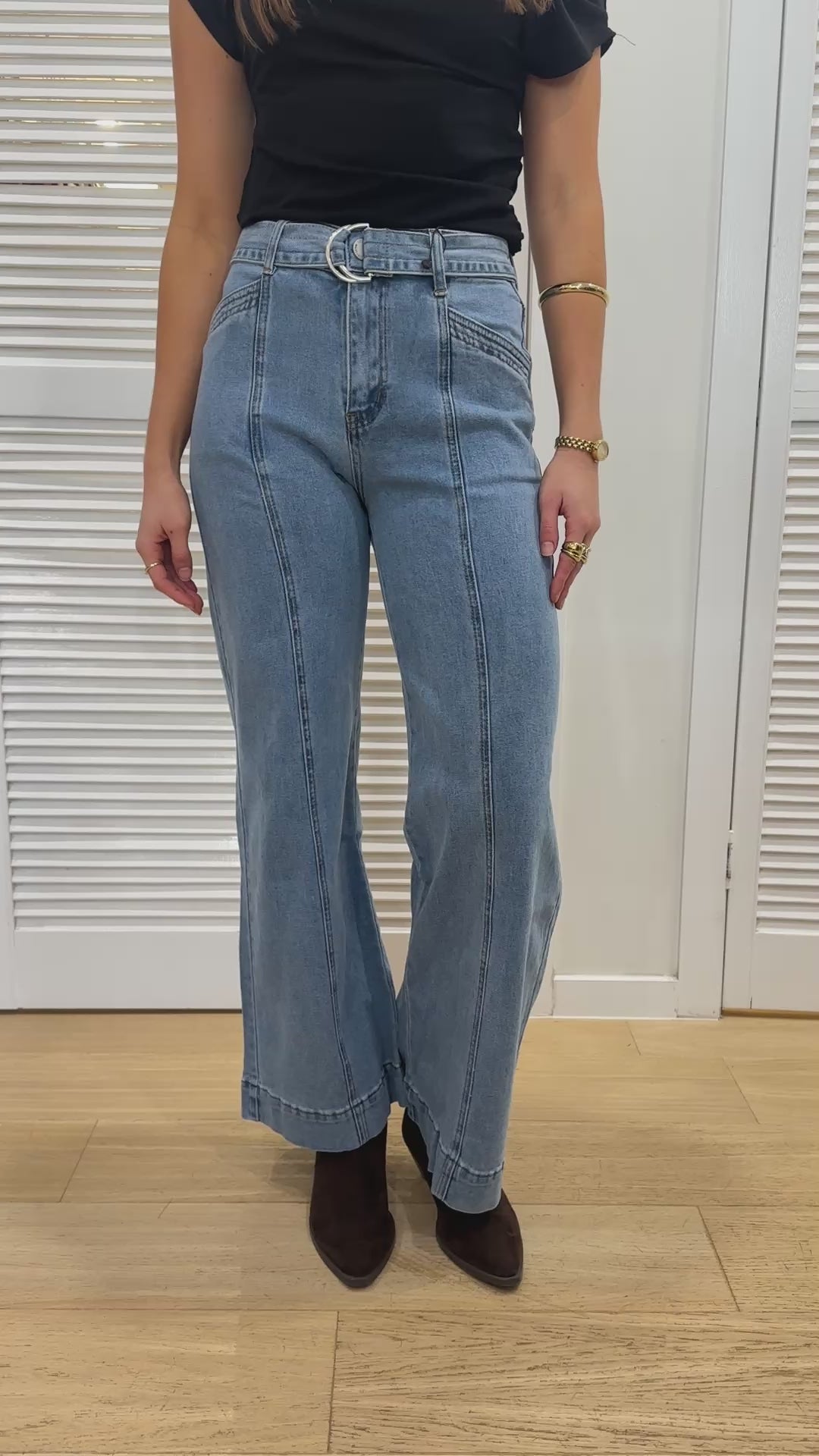 TYLER HIGH WAISTED WIDE LEG JEAN - LIGHT BLUE
