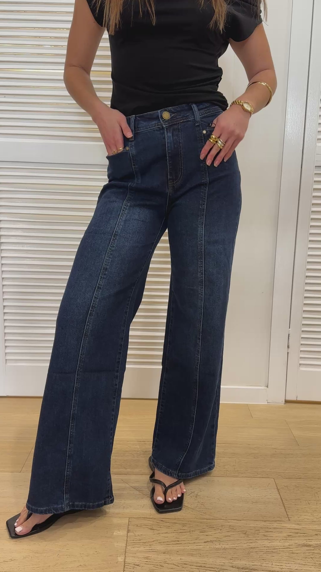 REECE WIDE LEG JEAN - DARK WASH