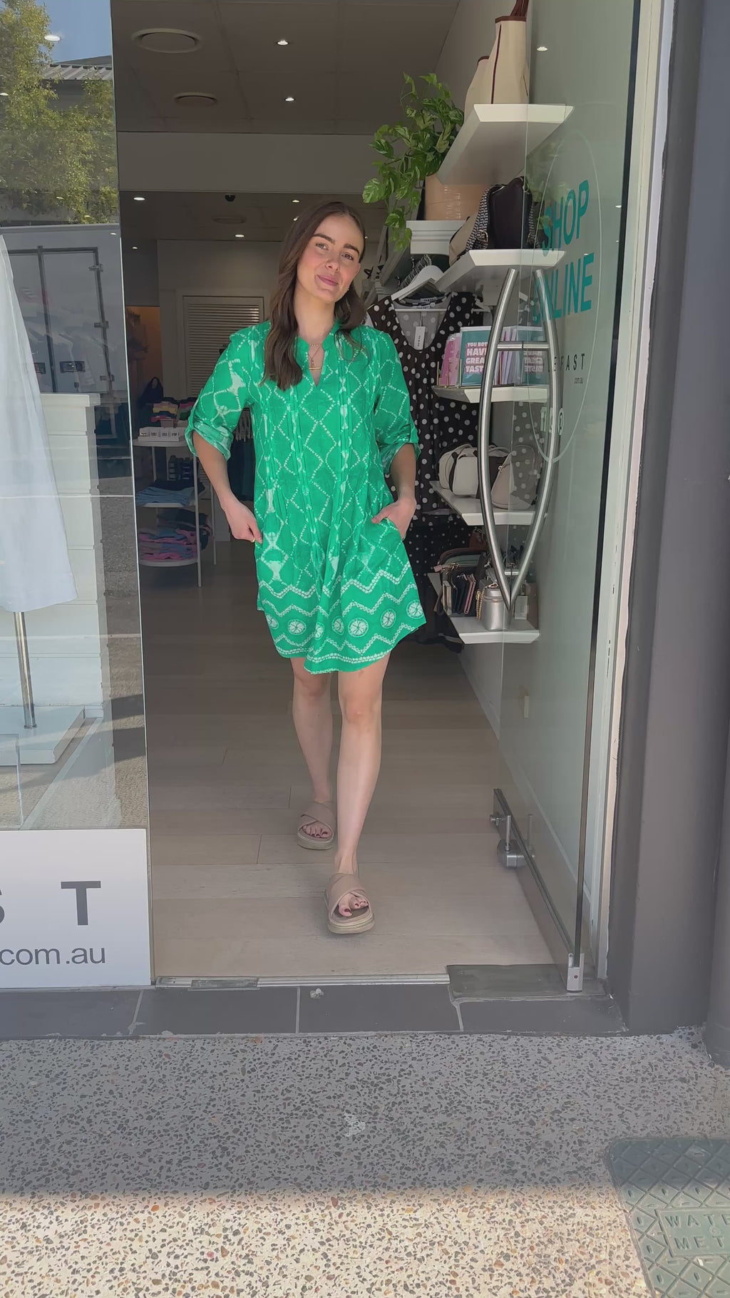 LULALIFE KUMO TUCK DRESS - SEA