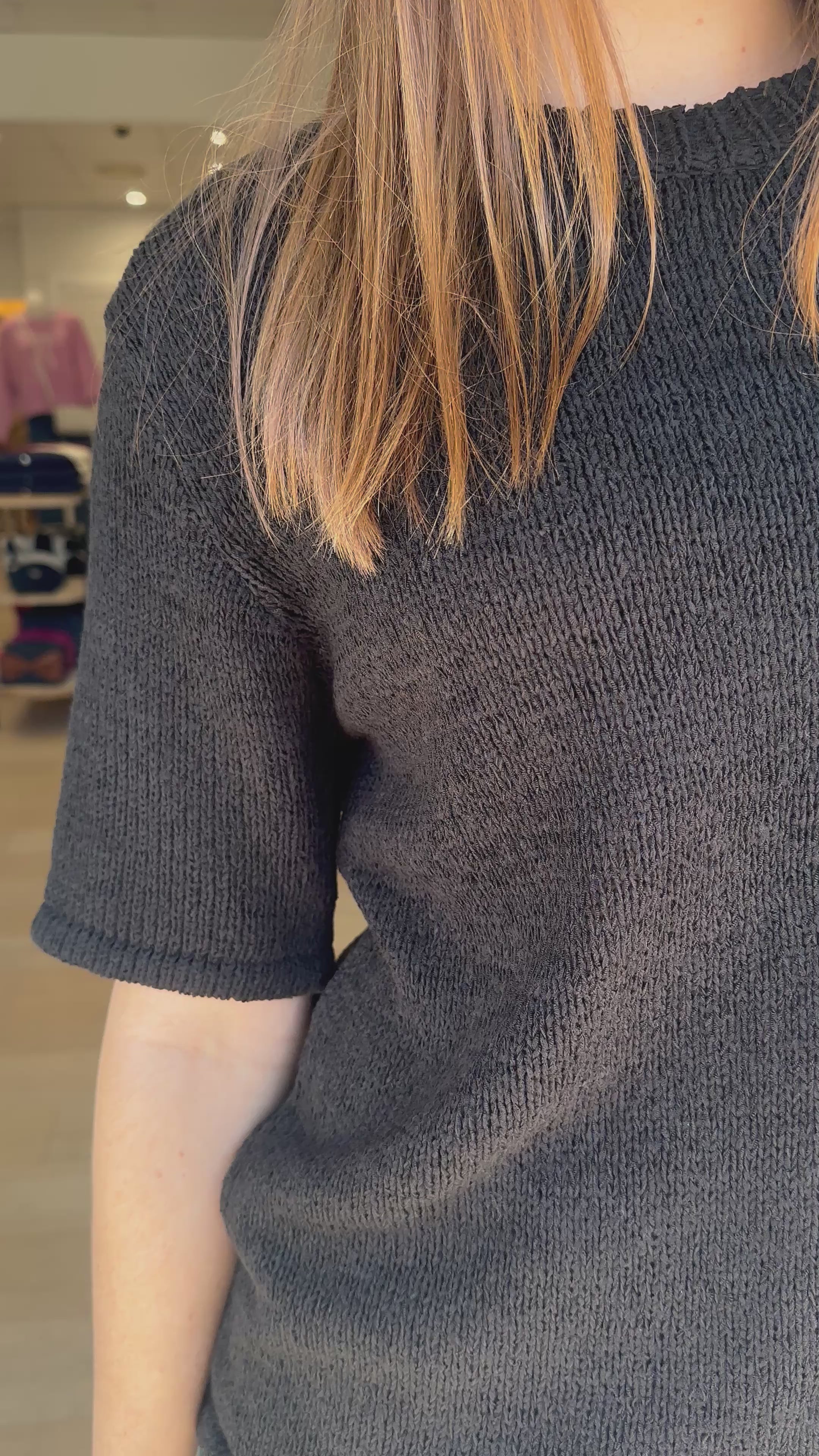 EMERY RELAXED KNITTED TEE - BLACK