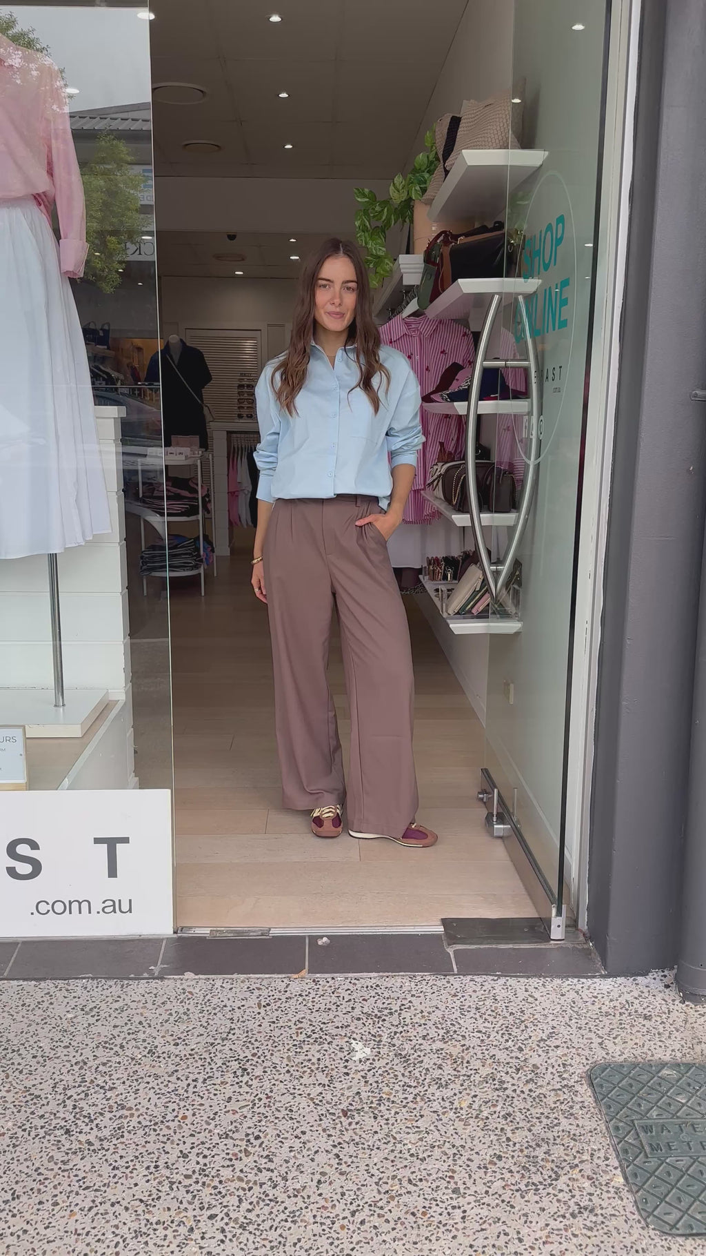 FEATHER + NOISE EVE COTTON SHIRT - POWDER BLUE