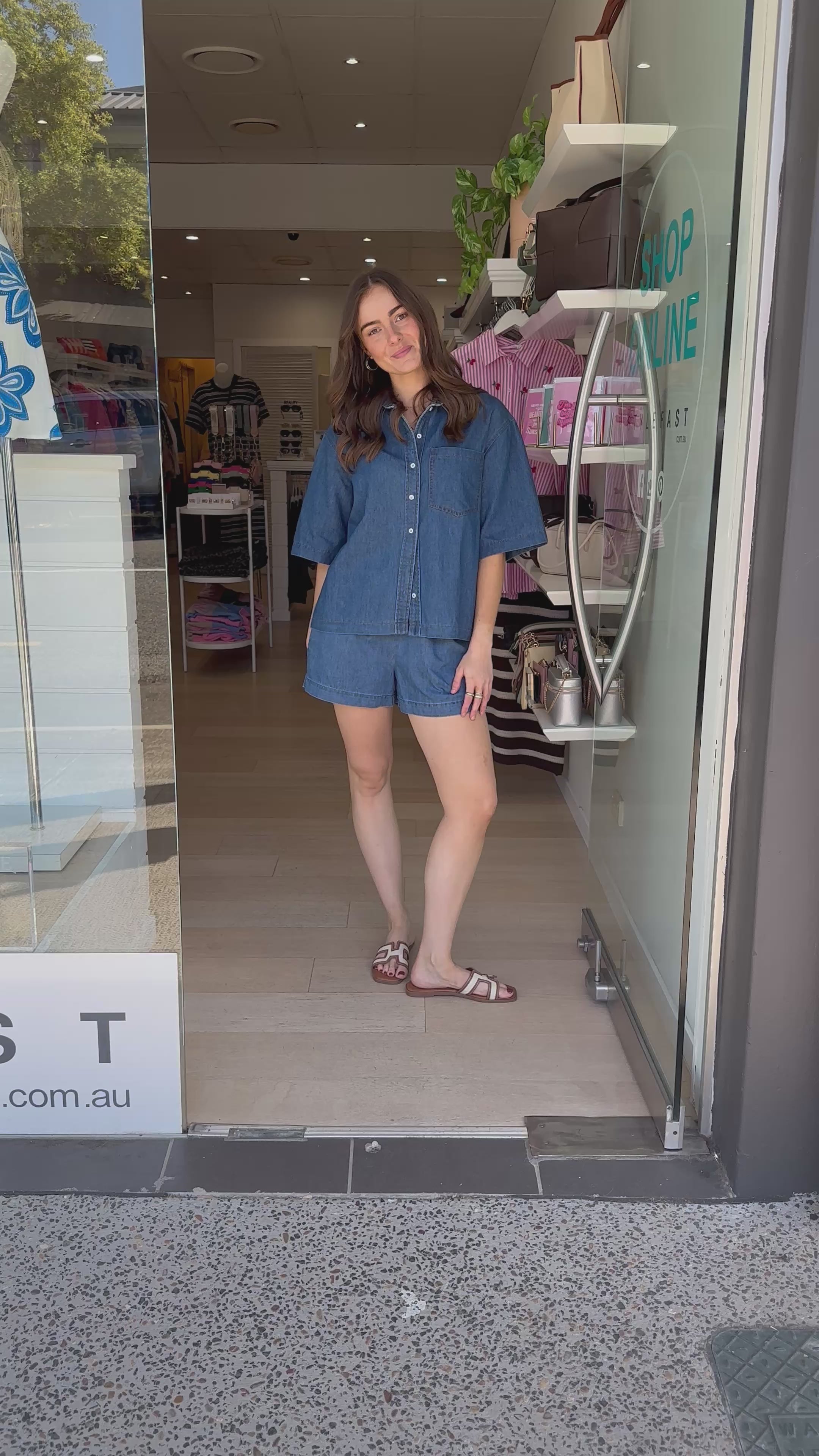 FEATHER + NOISE ARLO CROPPED SHIRT - HERITAGE BLUE