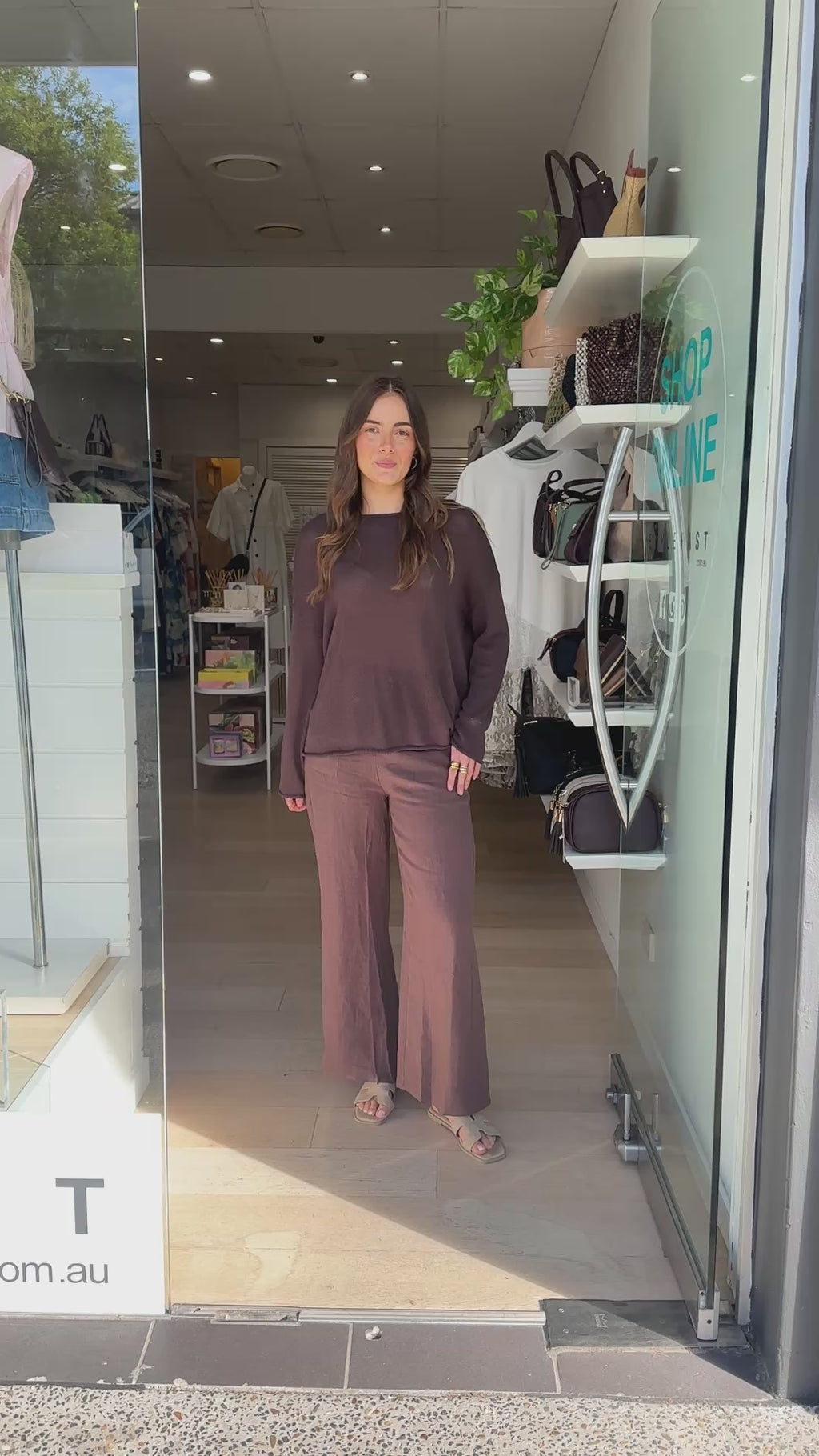 SASHA KNITTED L/S TOP - CHOCOLATE