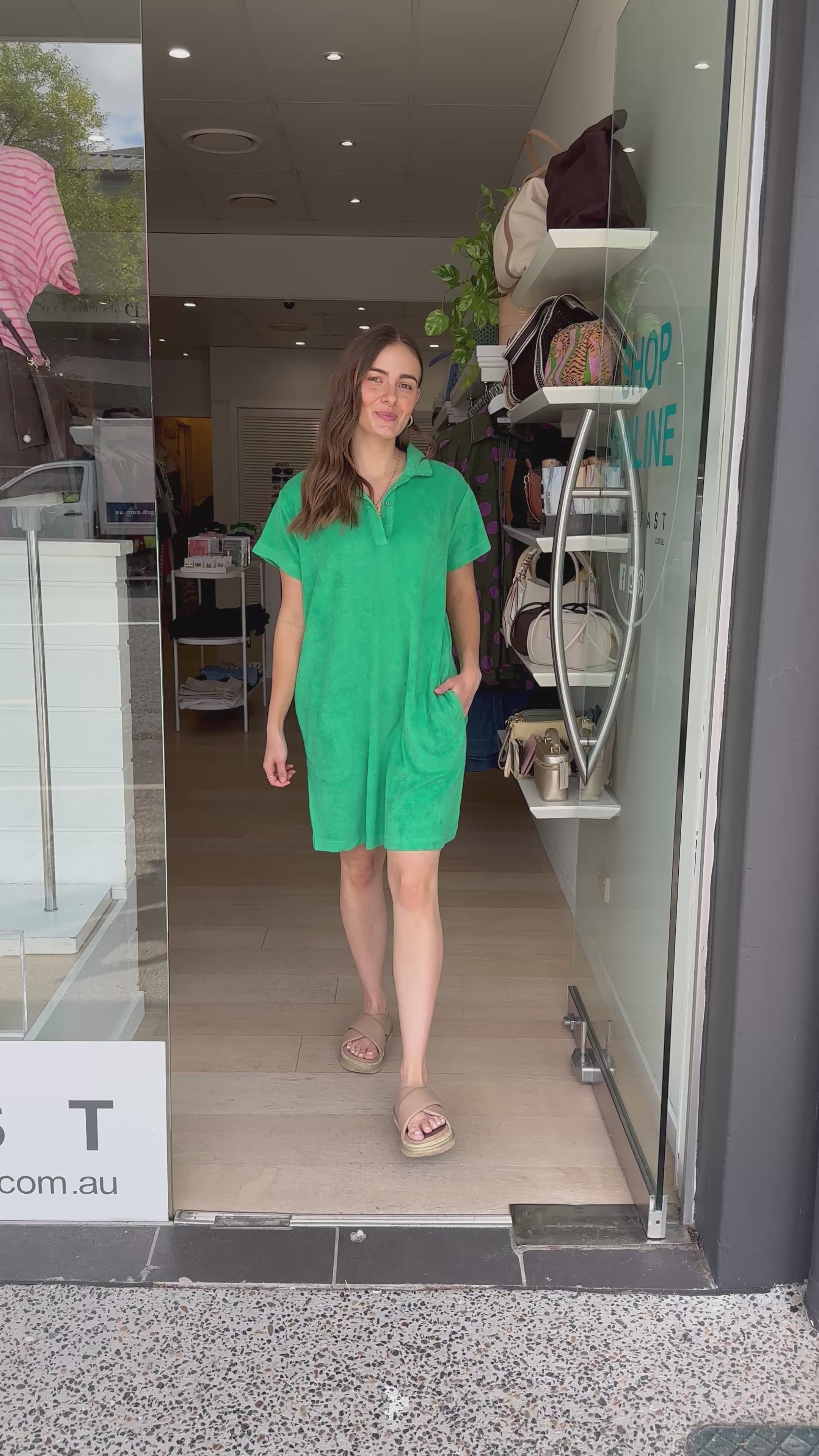 ITAMI TERRY DRESS - EMERALD