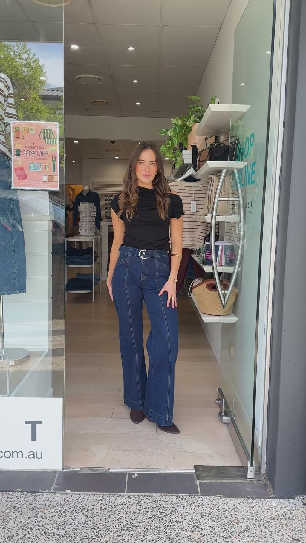 TYLER HIGH WAISTED WIDE LEG JEAN - DARK INDIGO