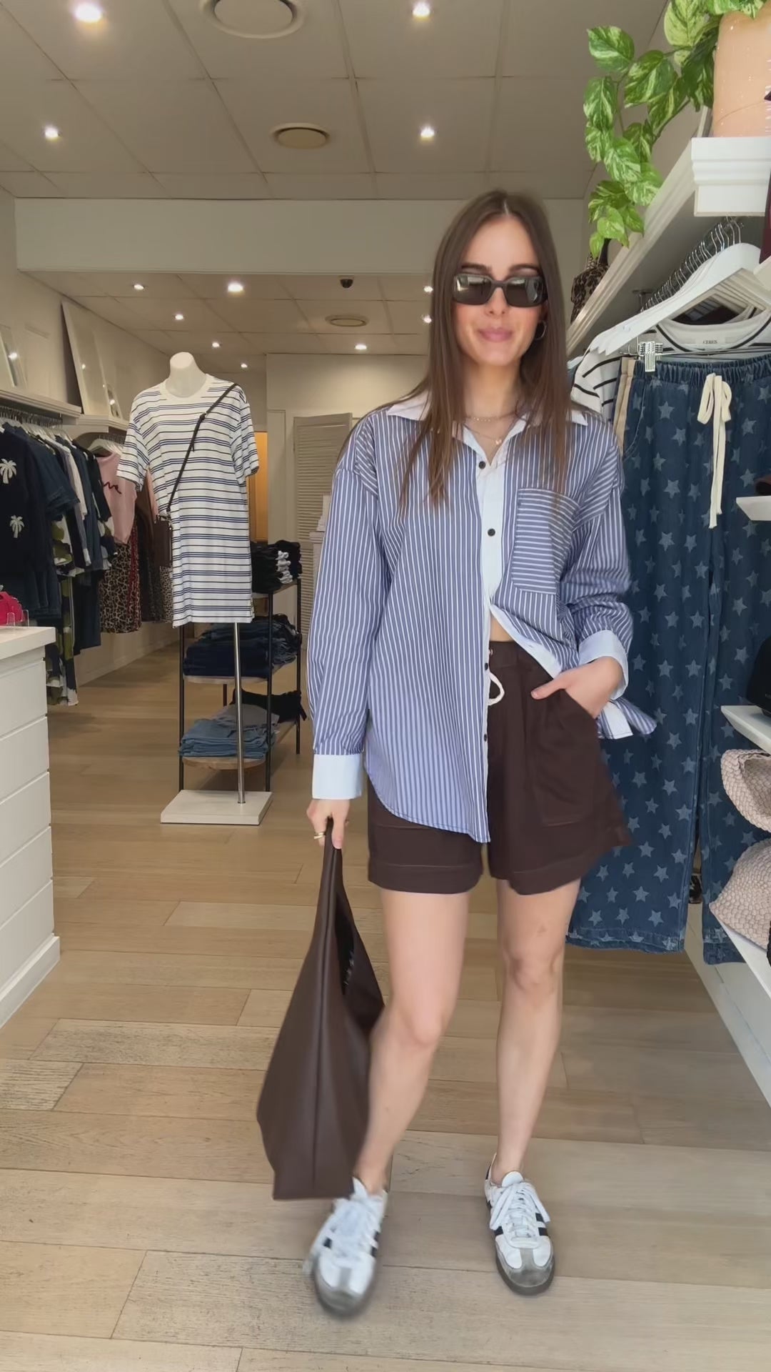 CERES LIFE PETA OVERSIZED SHIRT - BLUE STRIPE