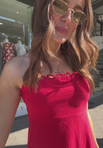 CHARLOTTE STRAPLESS MAXI DRESS - RED