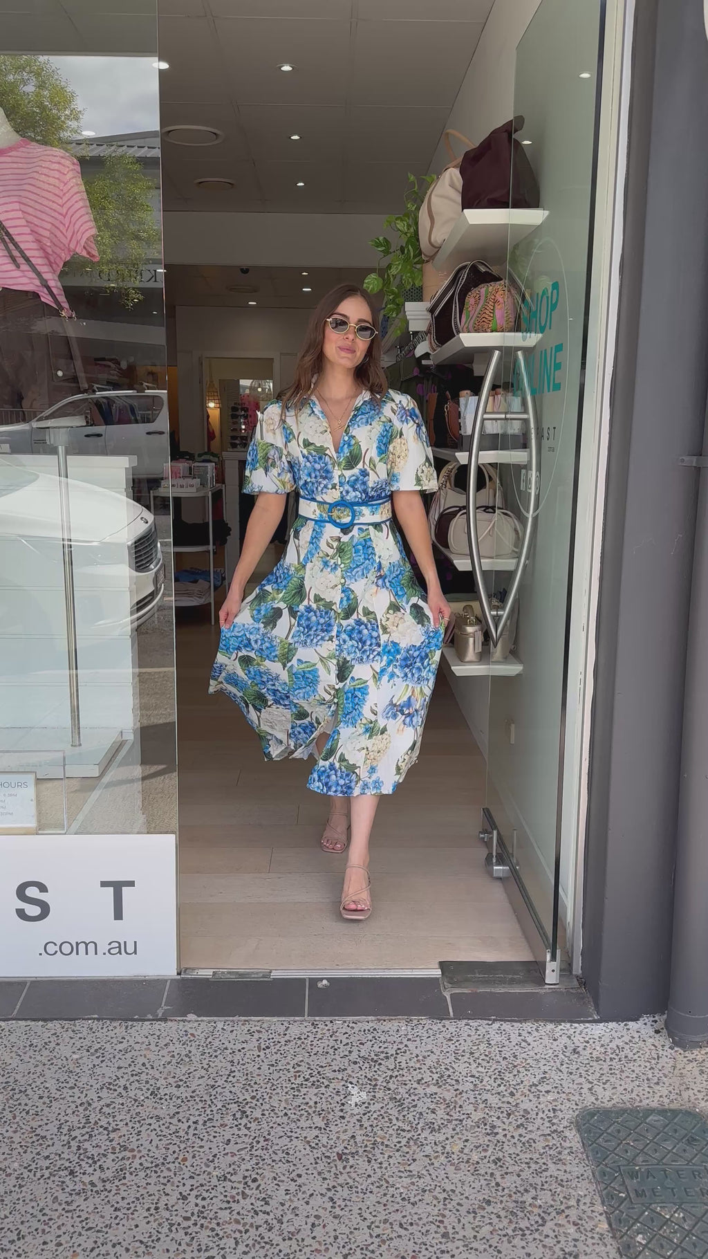 ESME MAXI DRESS - BLUE & GREEN FLORAL