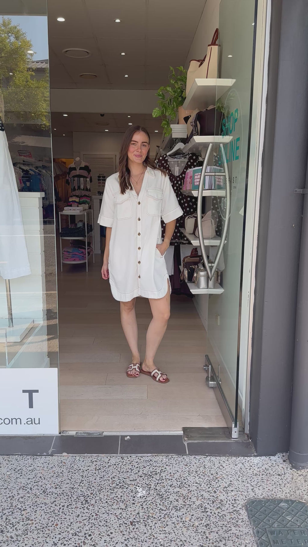 CERES LIFE SAMMY RELAXED DRESS - FRESH ECRU