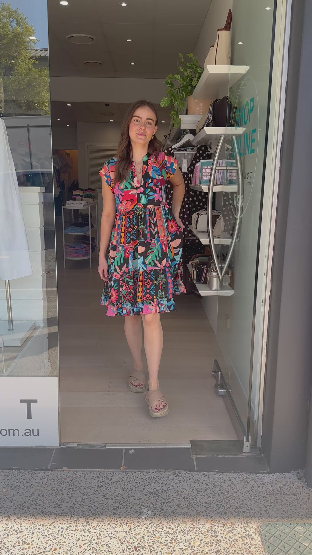 LULALIFE CHABELA TIERED DRESS - MULTI PRINT