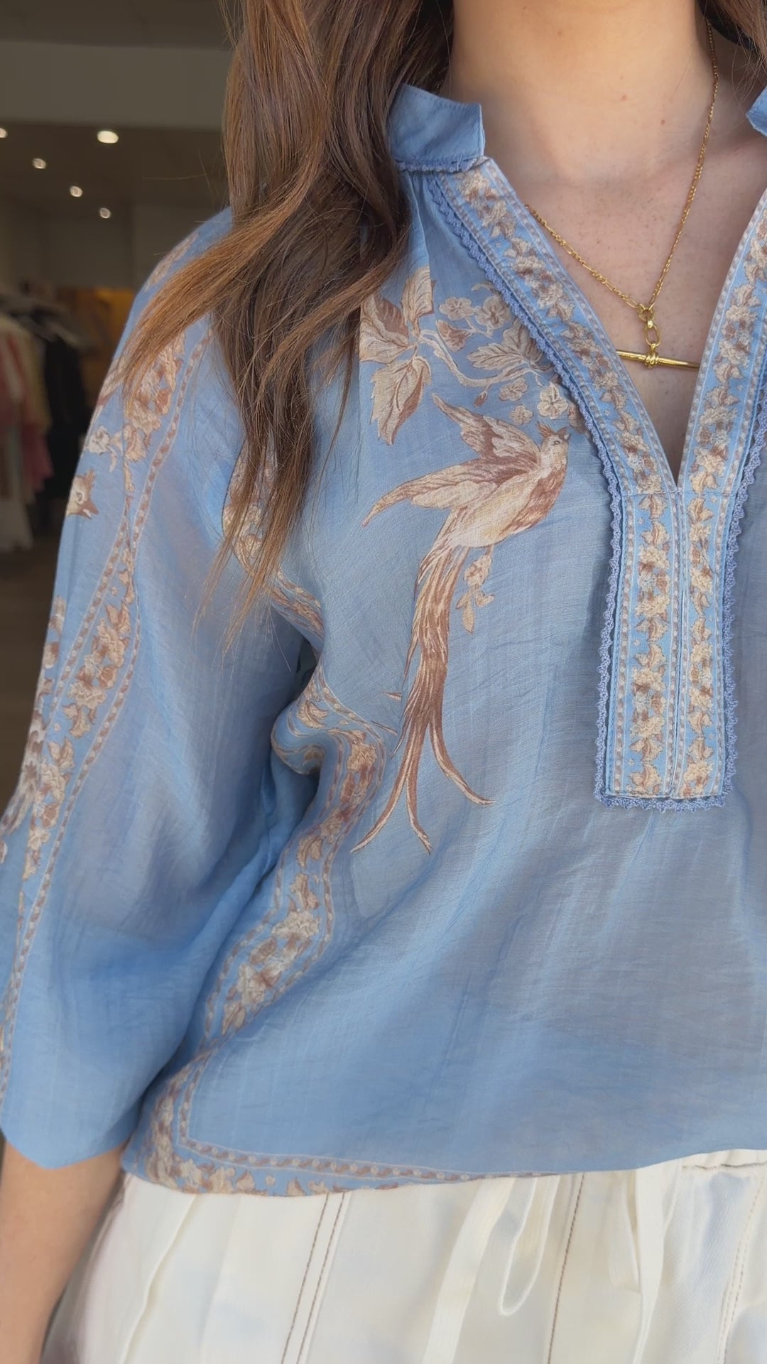 FREYA BLOUSE - BLUE PRINT