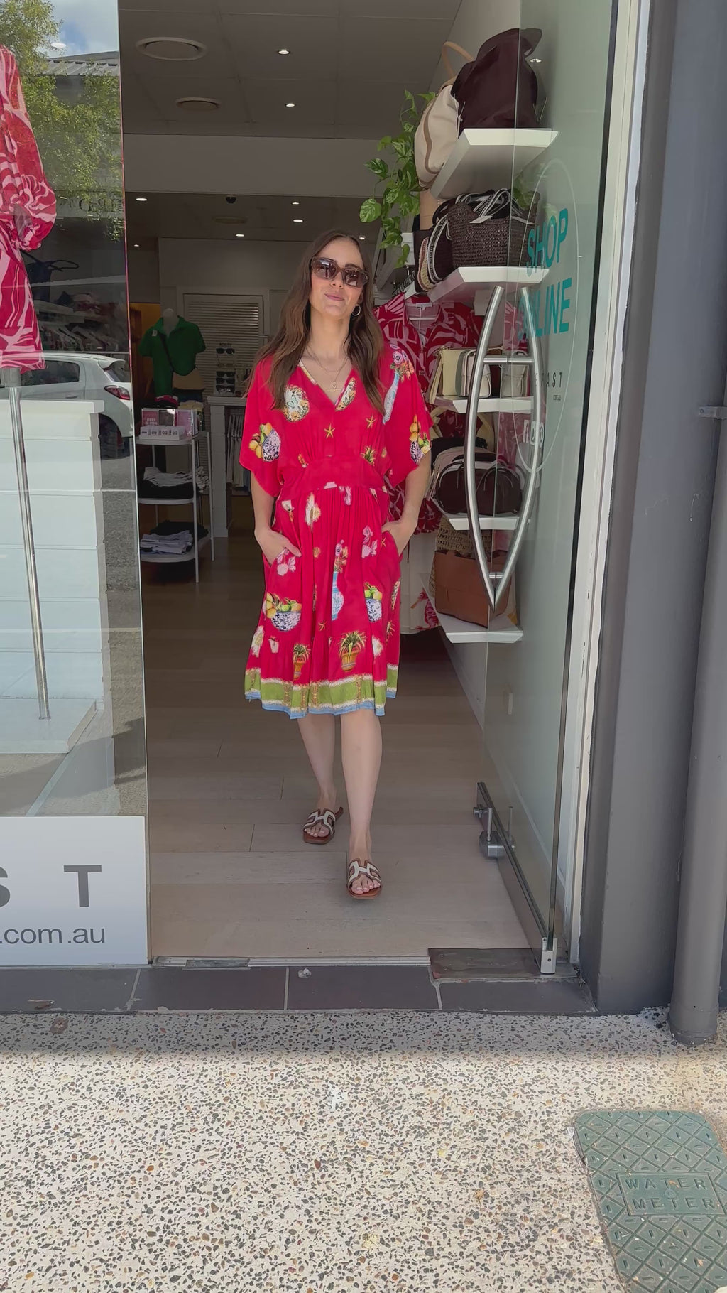 BONNIE MINI DRESS - RED PRINT