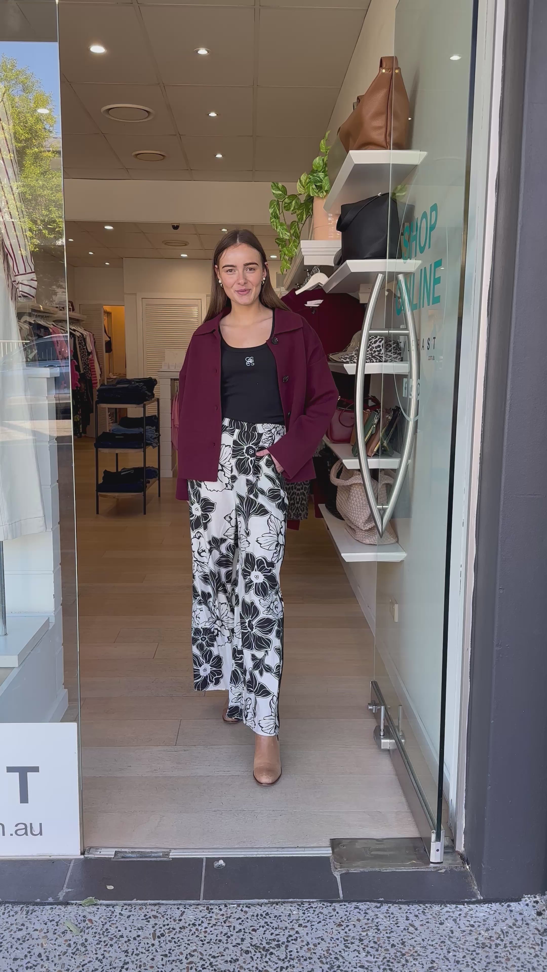 JULIE PALAZZO PANT - BLACK PRINT
