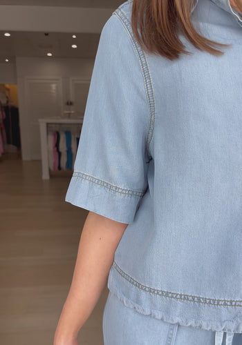 INDIA BUTTON THROUGH SHIRT - CHAMBRAY