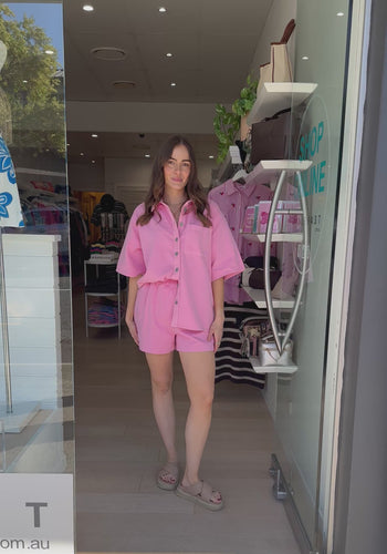 FEATHER + NOISE ARLO DENIM SHORT - PINK