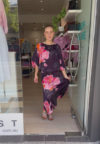 RUBYYAYA AURORA SKIRT - NAVY PRINT