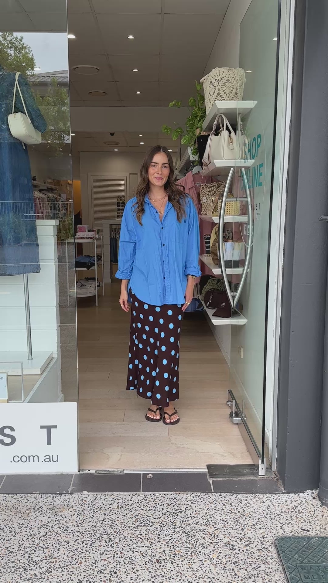 CERES LIFE PETA OVERSIZED SHIRT - AMALFI BLUE