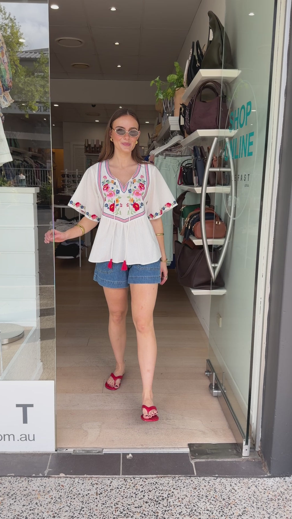 FAYE EMBROIDERED TOP - WHITE