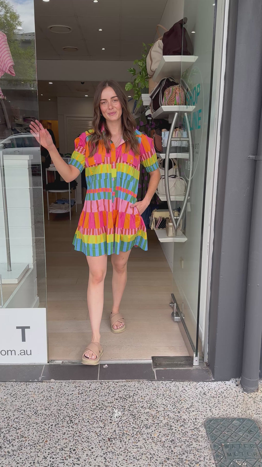 ITAMI CANNES BUTTON MINI DRESS - MULTI