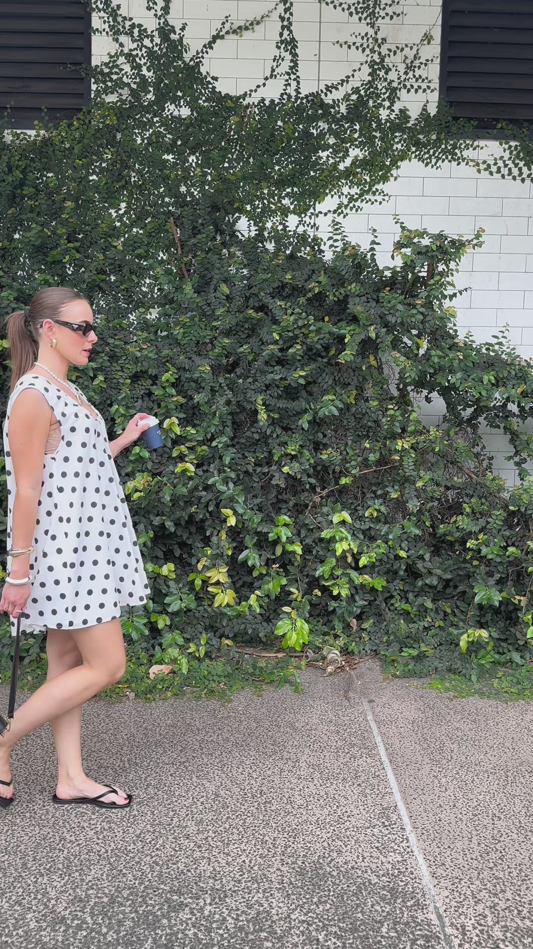 ZIVA A LINE MINI DRESS - BLACK & WHITE SPOT