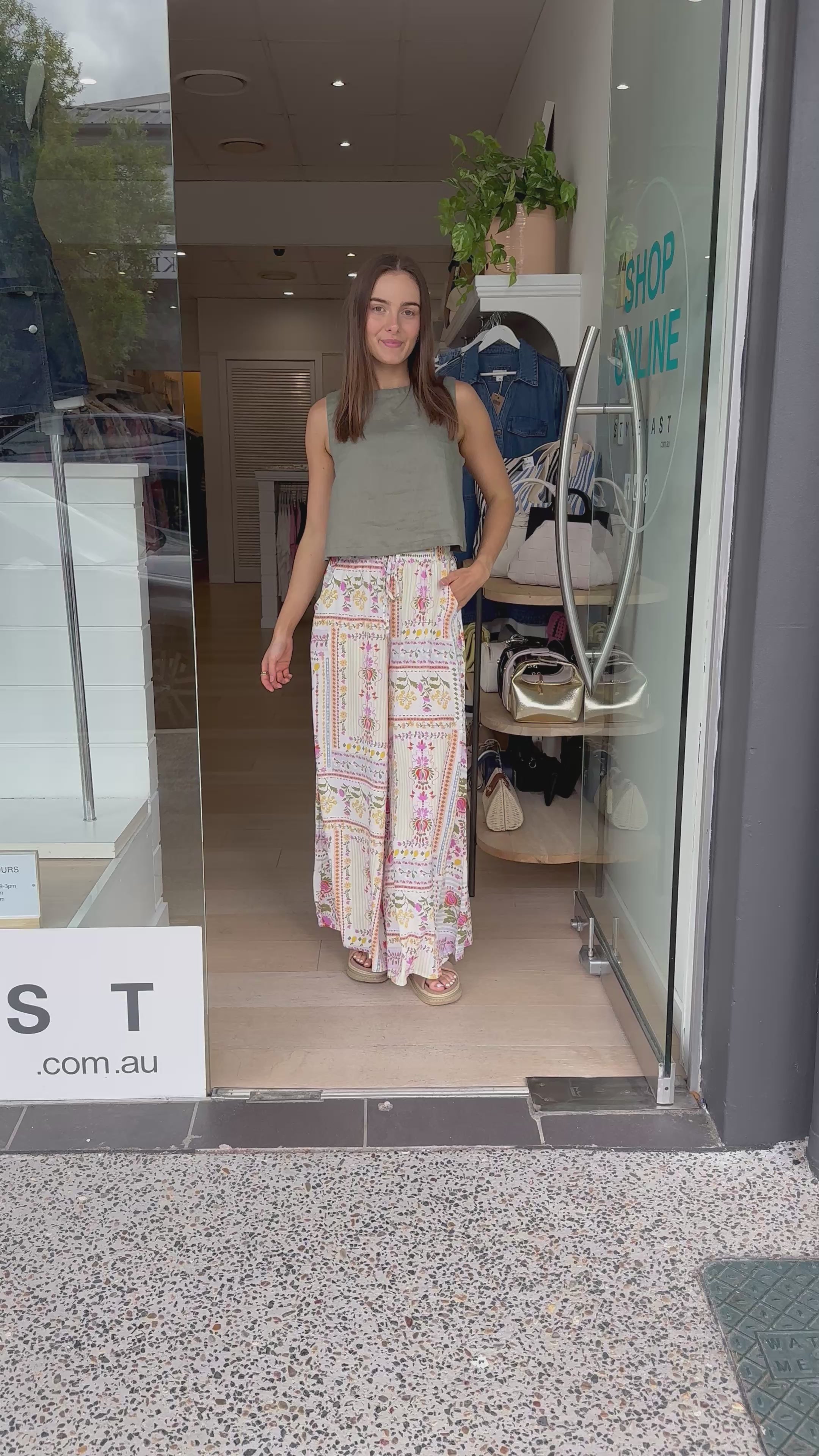 AISLYN WIDE LEG PANTS - MULTI PRINT