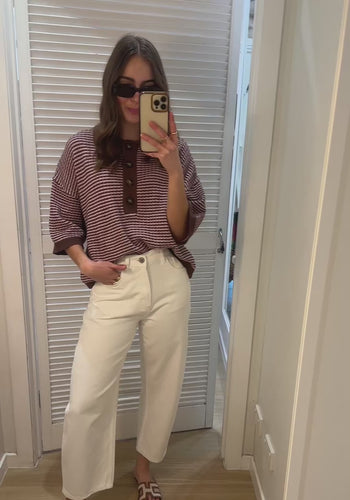 FEATHER + NOISE LOLA CROPPED BARREL JEAN - WHITE