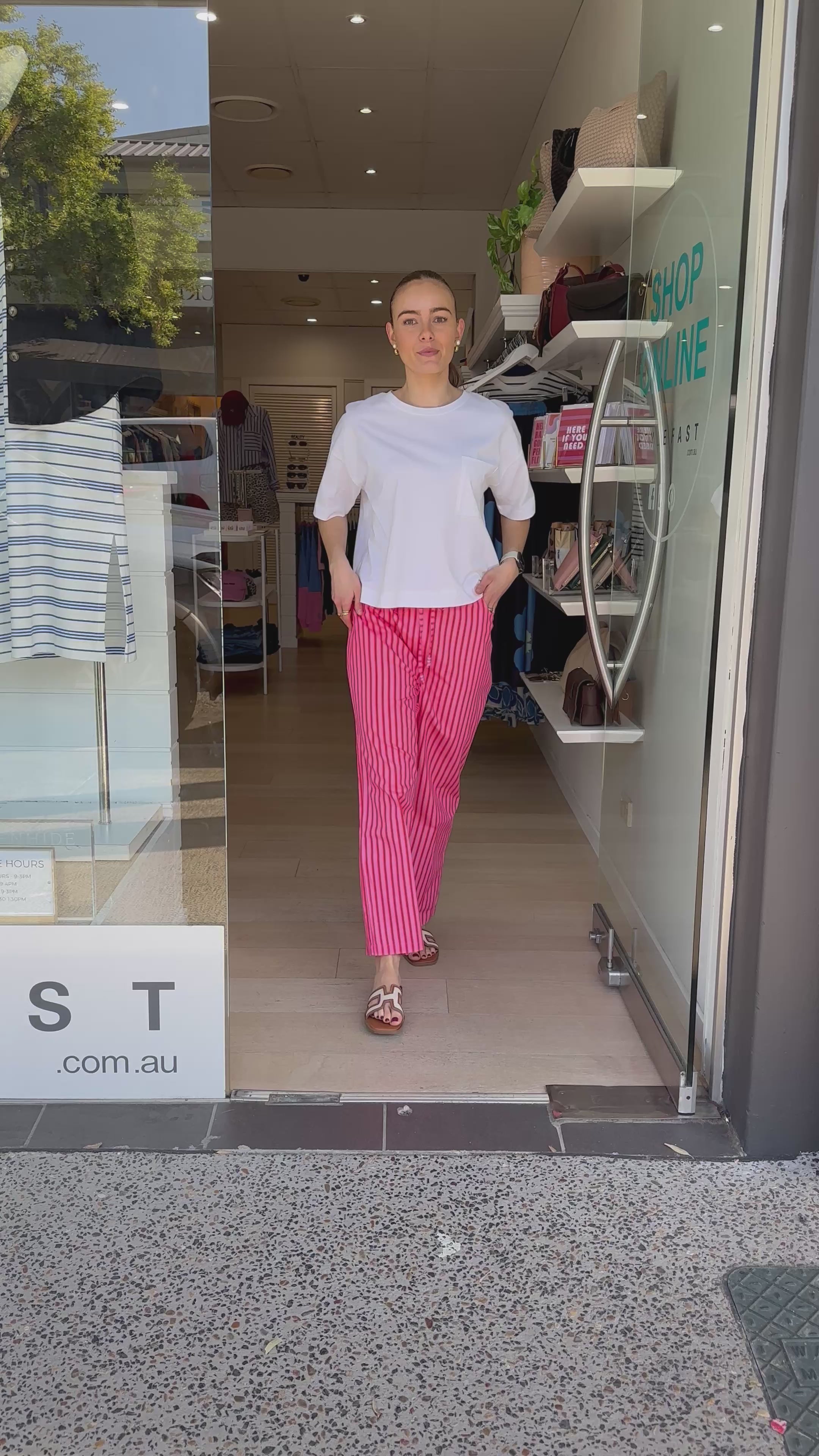 CALLIE COTTON PANTS - SAACHI STRIPE PRINT