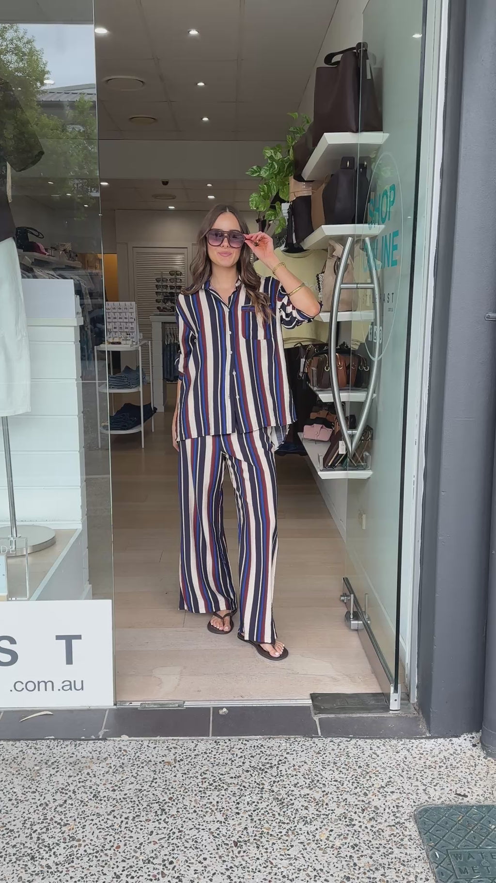 ELYSE BUTTON UP SHIRT - STRIPE