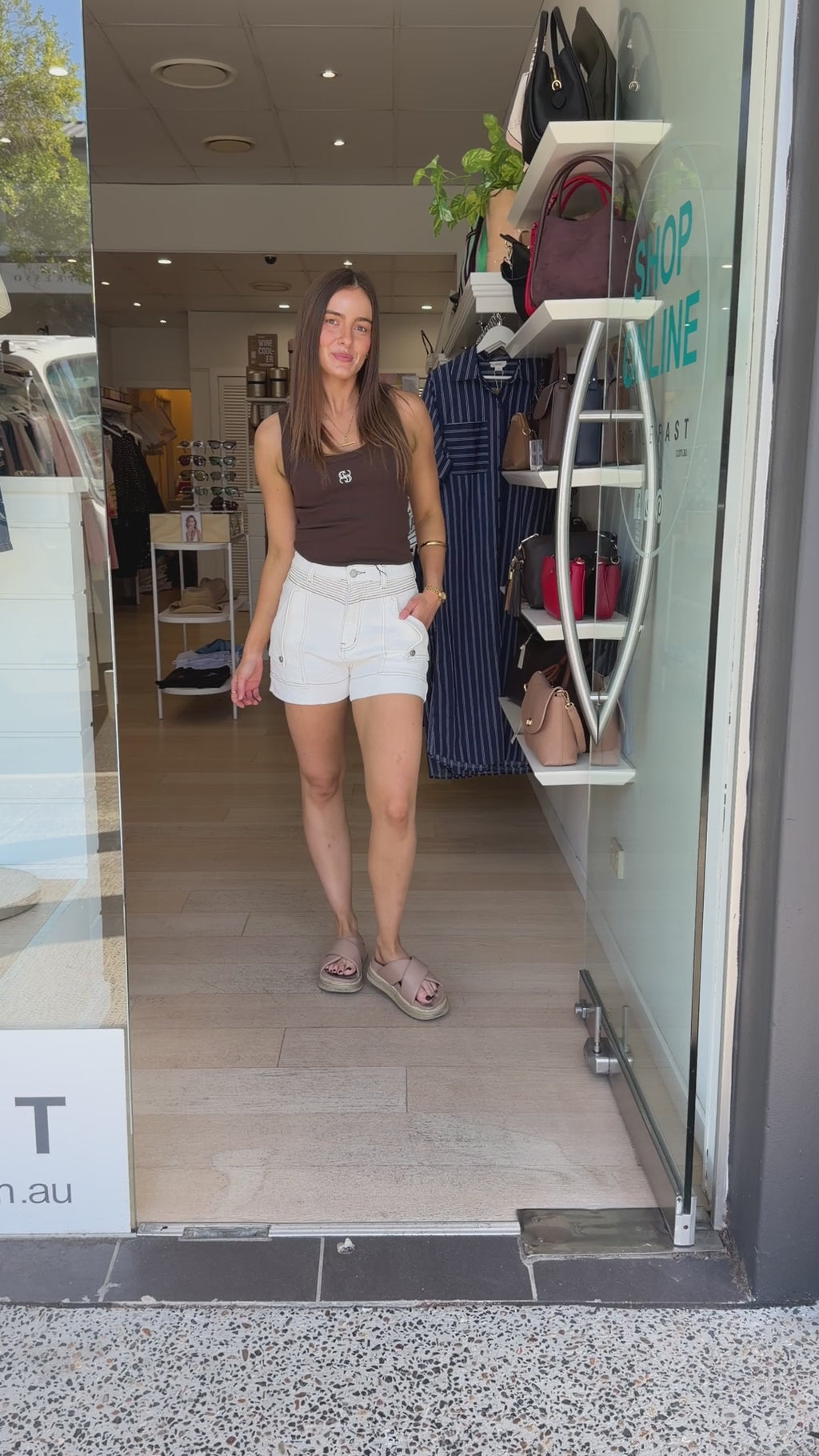 KENNEDY STRETCH DENIM SHORT - IVORY