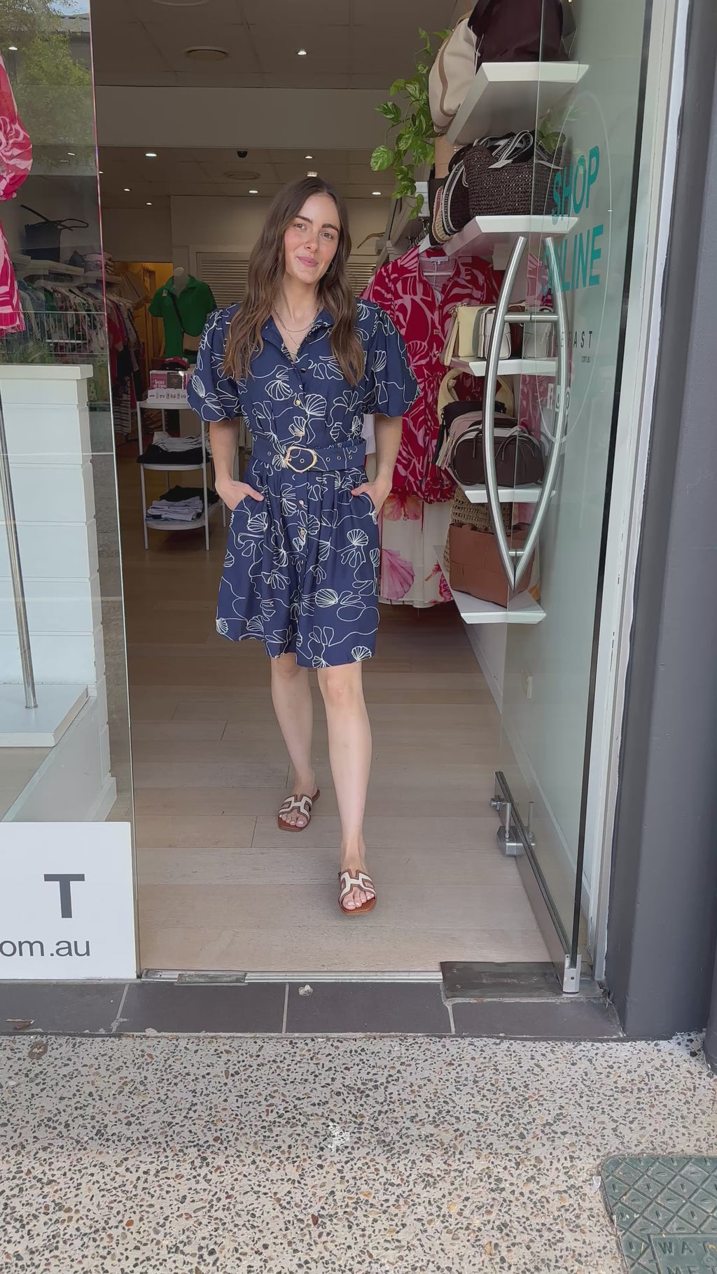 THEA MINI DRESS - NAVY & WHITE EMBROIDERY