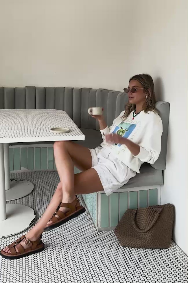 CERES LIFE MILA SHORTS - WHITE BRODERIE