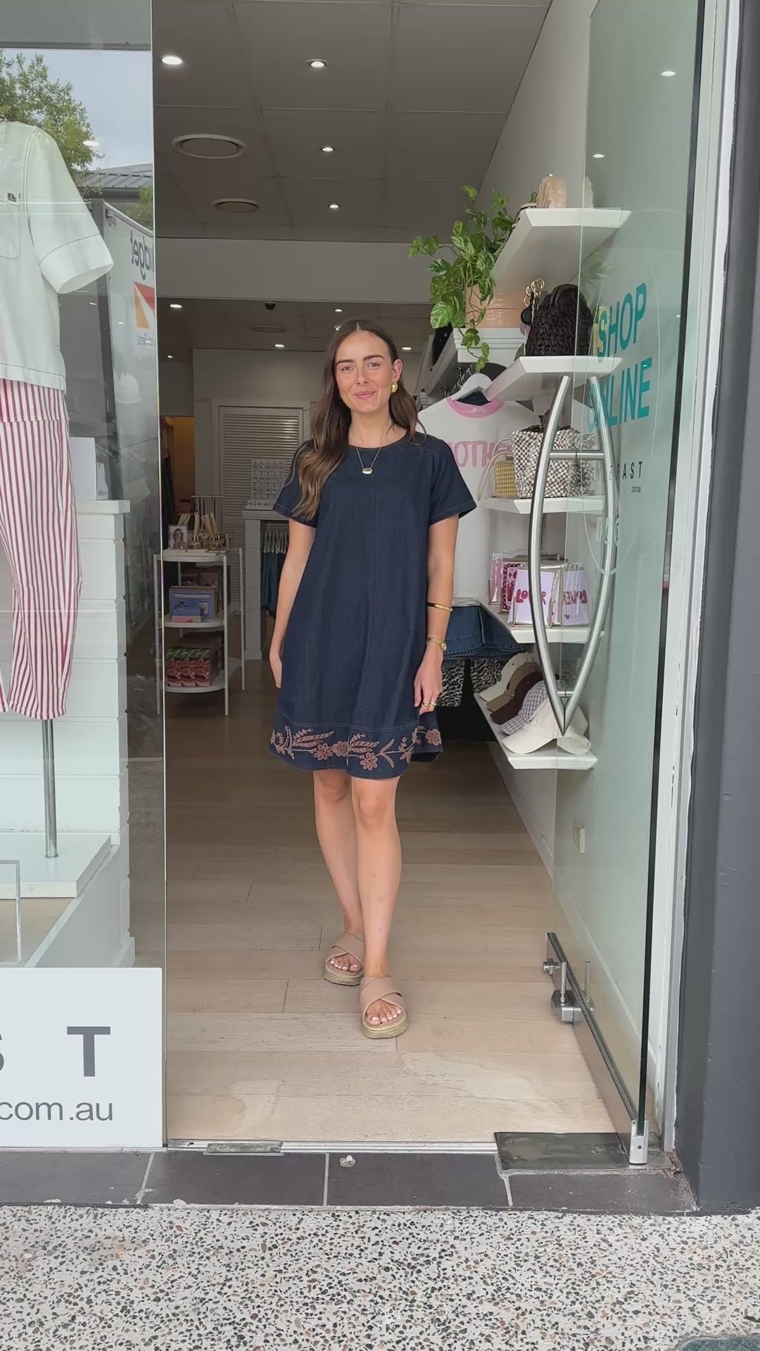 ADORNE LEXI LIGHTWEIGHT DENIM MINI DRESS - DENIM