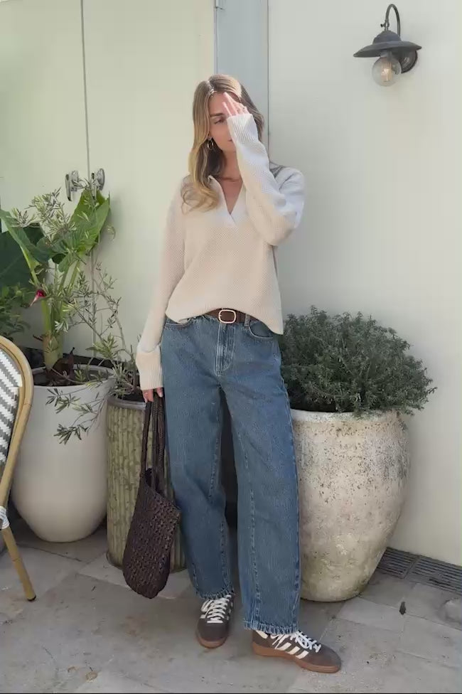 CERES LIFE LEAH TAPERED BARREL JEAN - FRESH INDIGO