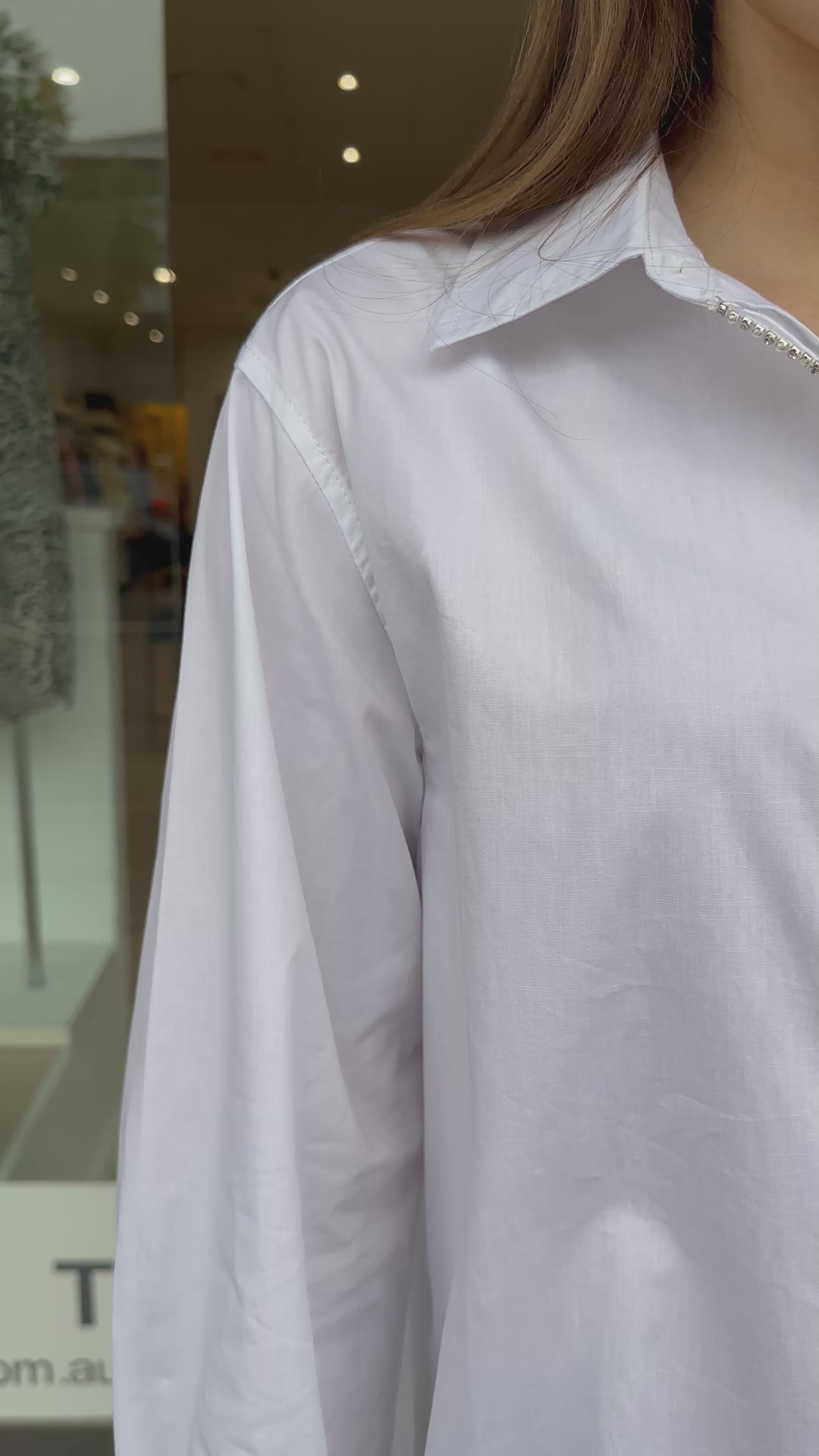 GRACIE DIAMANTE SHIRT - WHITE