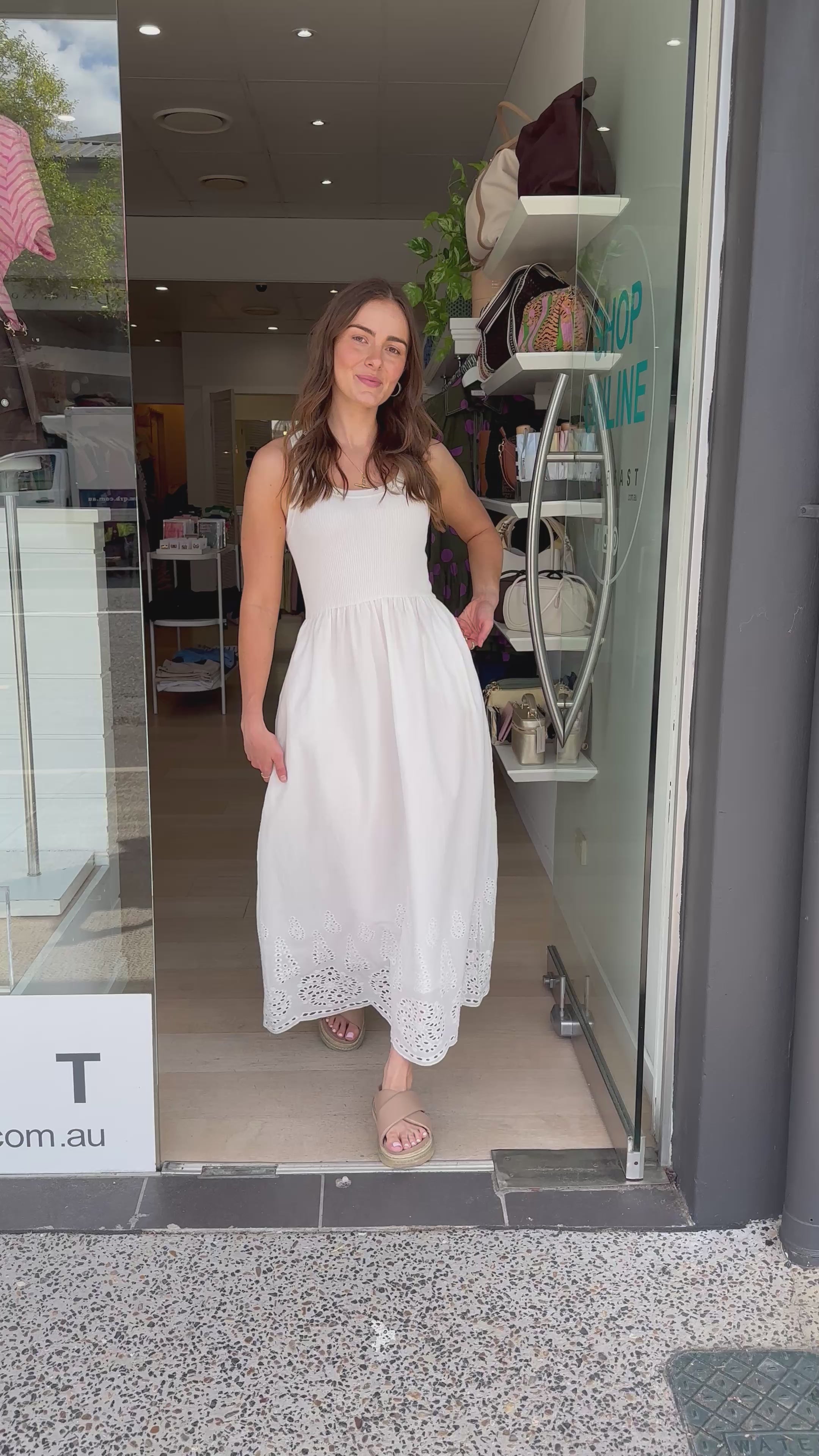 FEATHER + NOISE BIANCA DRESS - WHITE