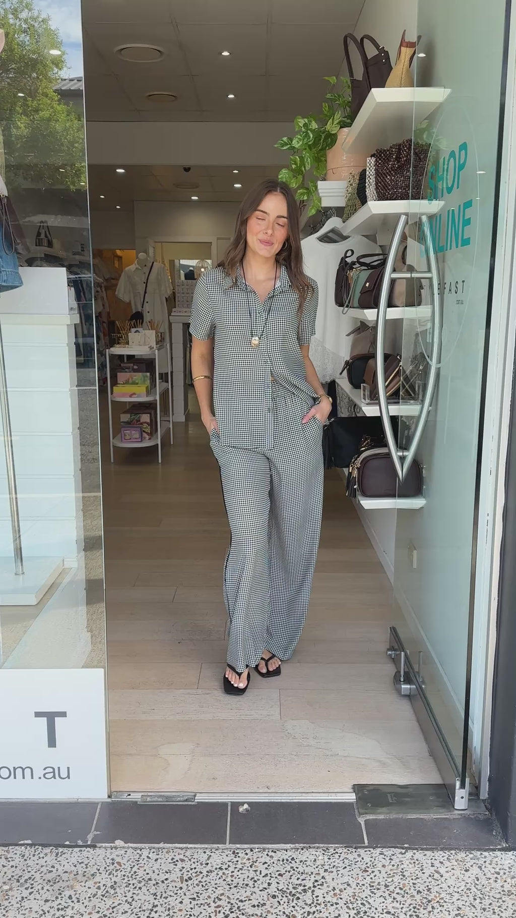 GINA PANTS - BLACK GINGHAM