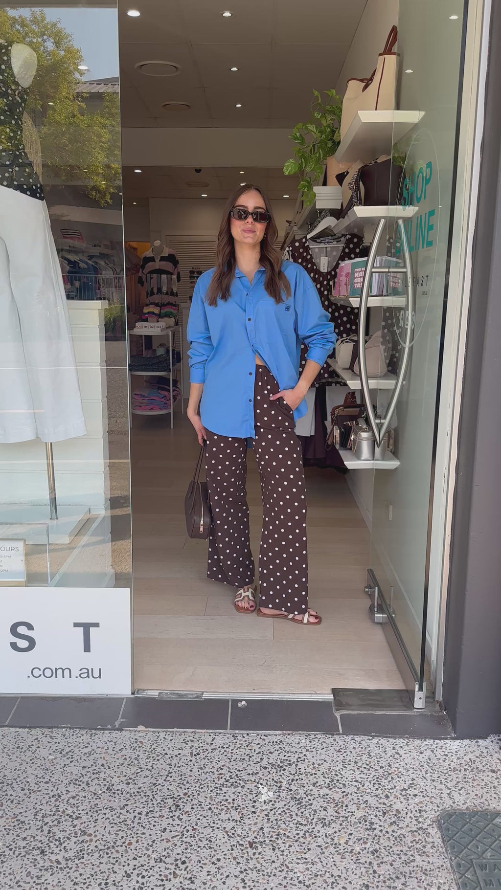 CERES LIFE RESORT PANT - CHOC POLKA DOT