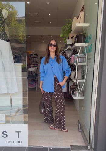 CERES LIFE RESORT PANT - CHOC POLKA DOT