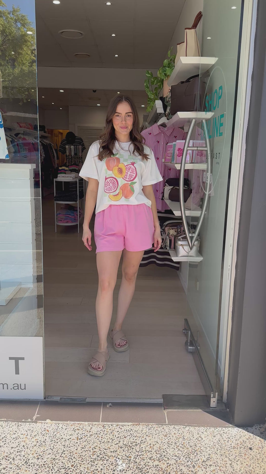 FEATHER + NOISE POMEGRANATE GRAPHIC TEE - WHITE