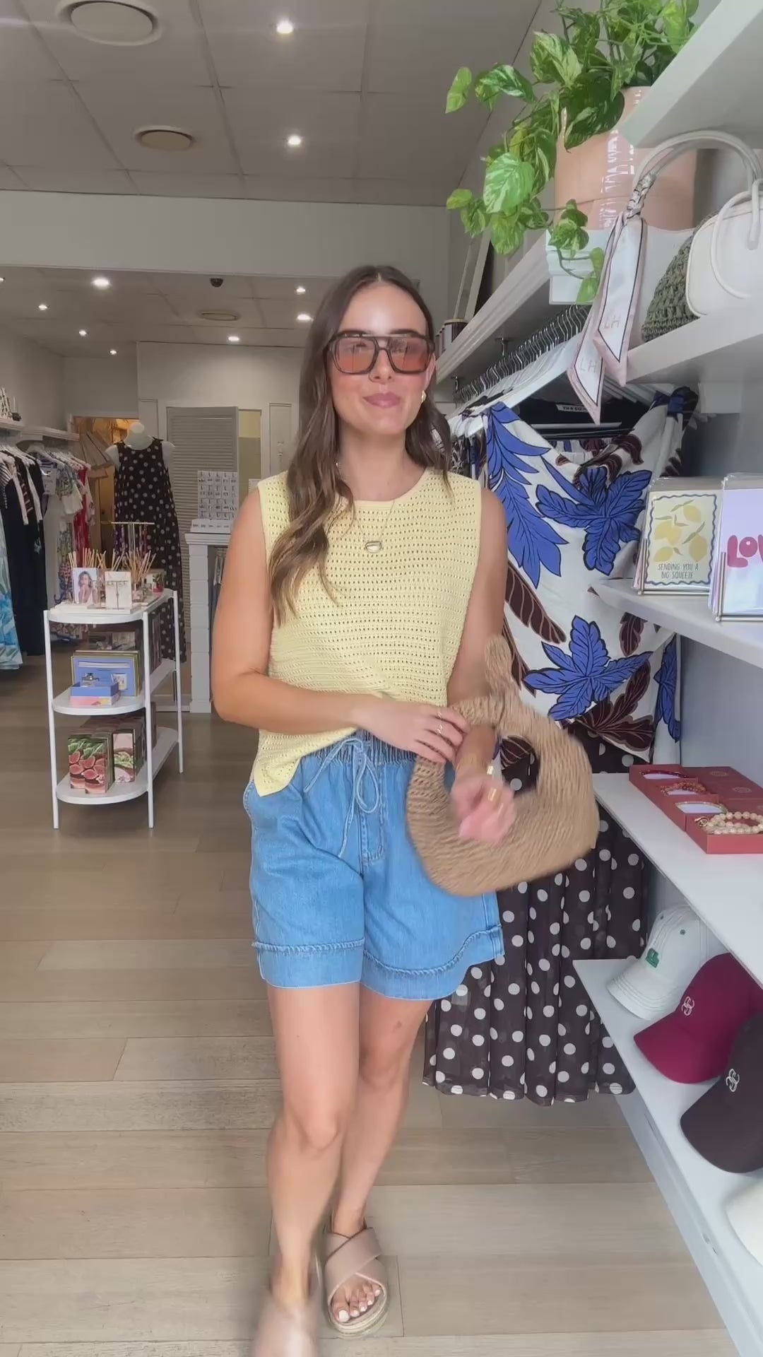 CERES LIFE MARGOT MESH KNIT TANK - SUNNY YELLOW