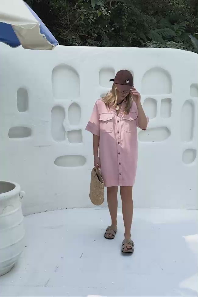 CERES LIFE SAMMY RELAXED DRESS - WASHED PINK