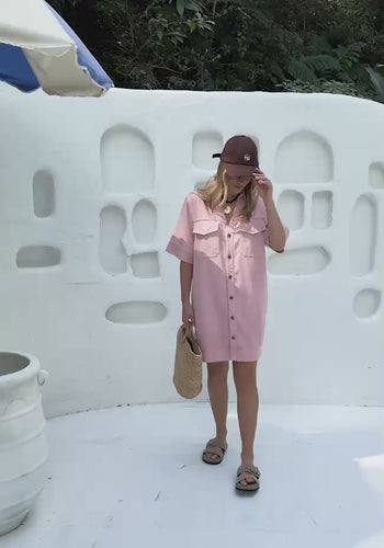 CERES LIFE SAMMY RELAXED DRESS - WASHED PINK