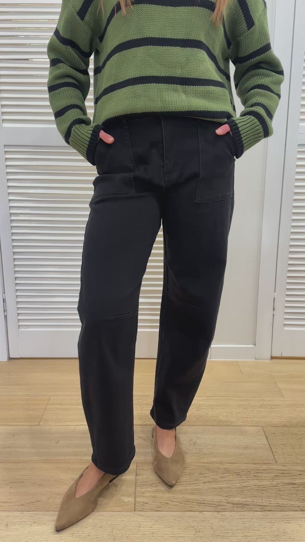 ANDY BARREL LEG JEAN - BLACK