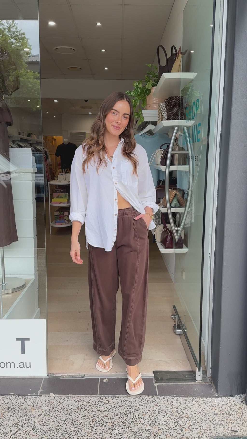 CERES LIFE JESSIE BARREL PANT - CHOCOLATE