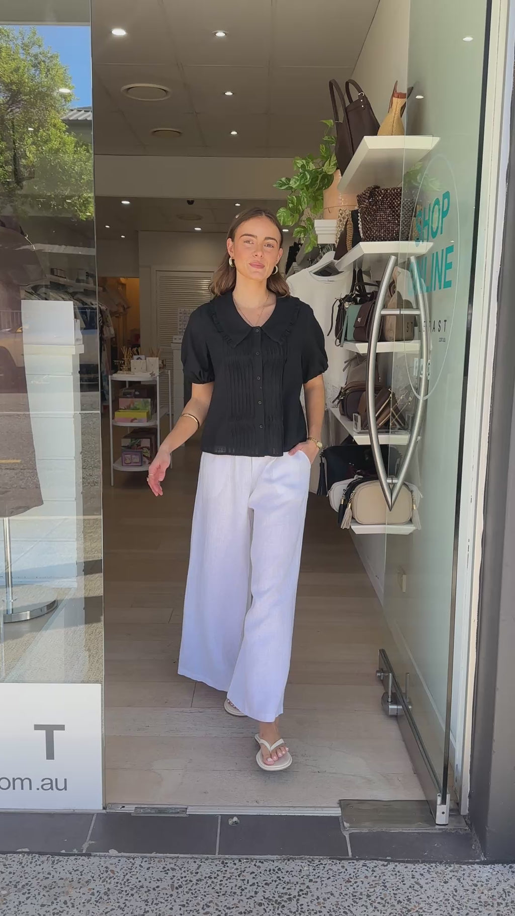 FEATHER + NOISE BETSY TOP - BLACK